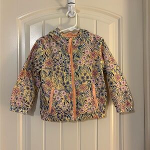 Cat & Jack Floral Rain Jacket - Yellow and Pink